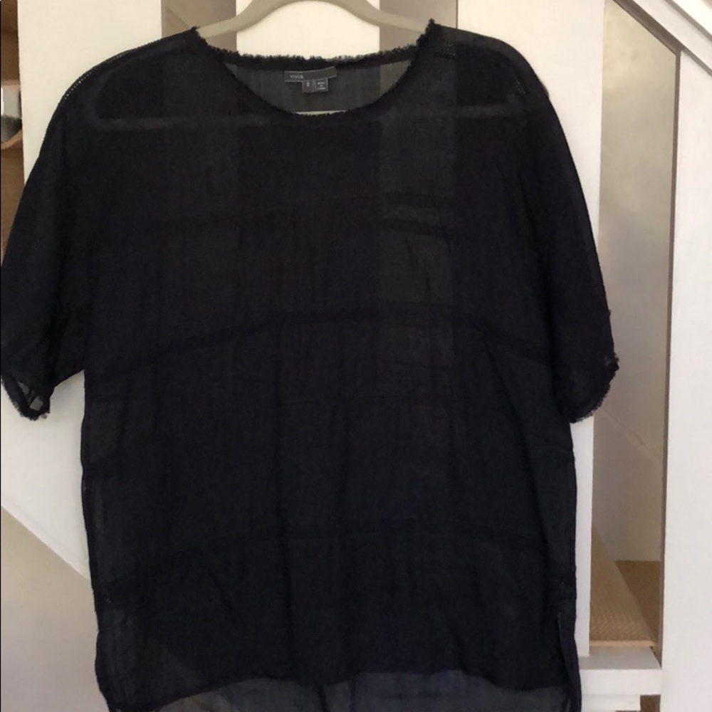 Linen Navy Blouse